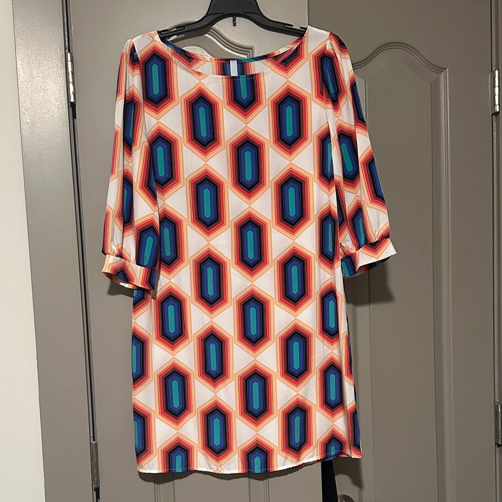 Geometric Patterned Mini Dress